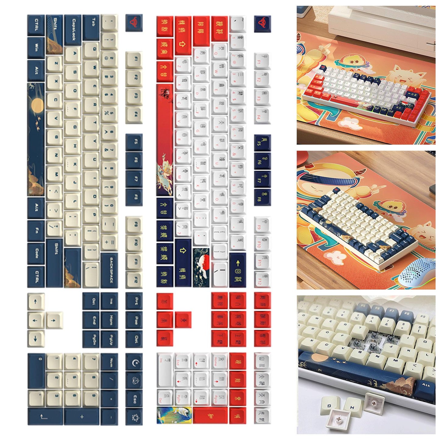 Kda Profile PBT Keycaps Kit for DIY Mechanical Gaming Keyboards Ancient Text