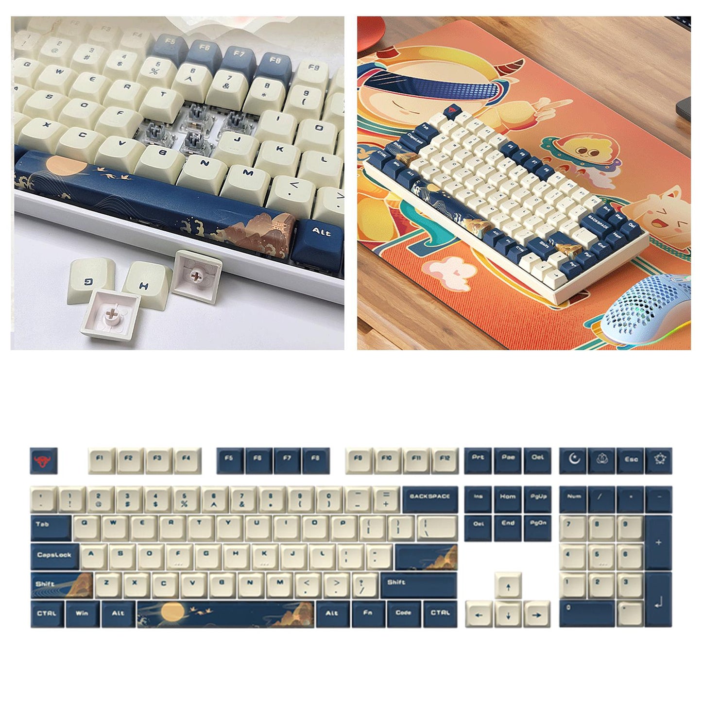 Kda Profile PBT Keycaps Kit for DIY Mechanical Gaming Keyboards Landscape