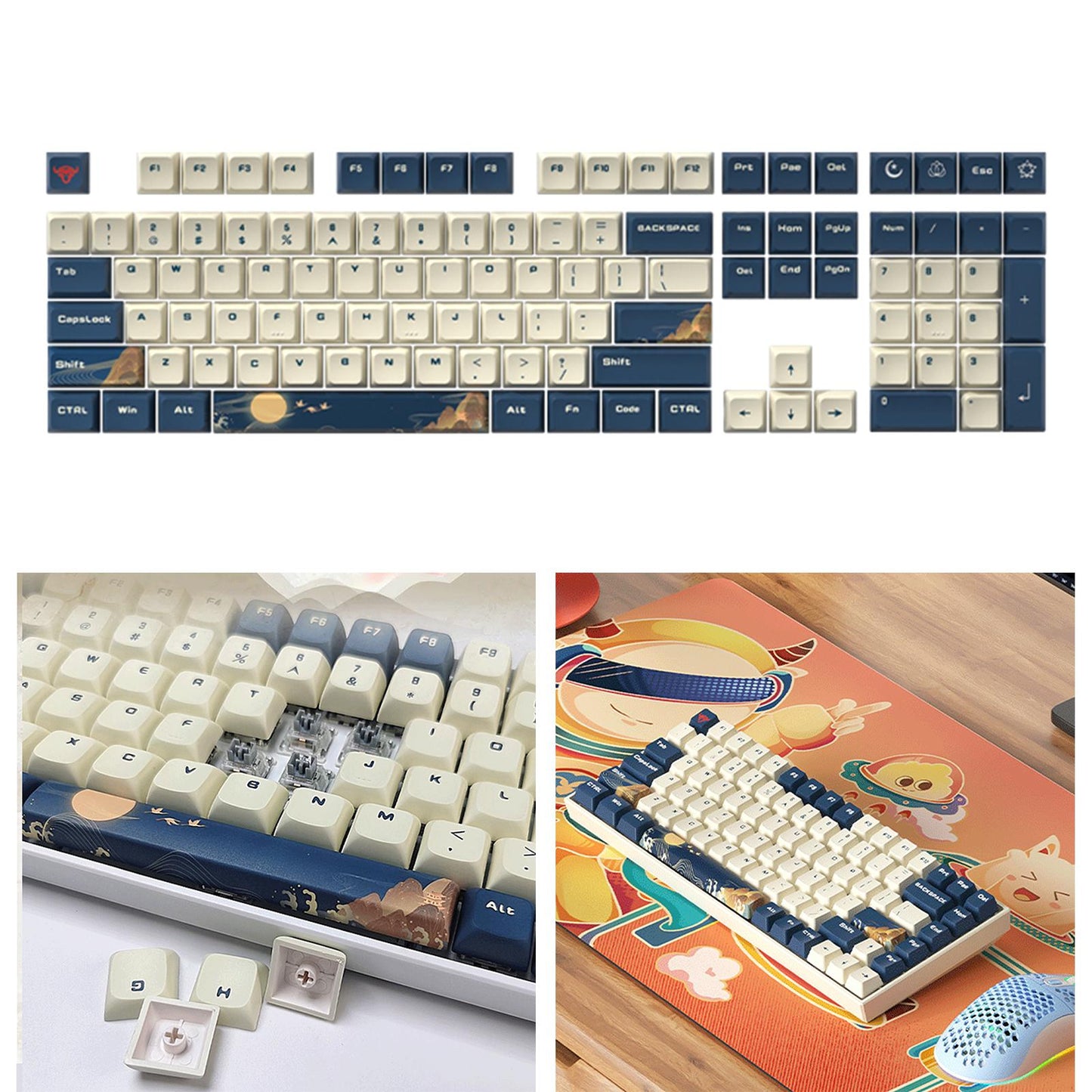 Kda Profile PBT Keycaps Kit for DIY Mechanical Gaming Keyboards Landscape