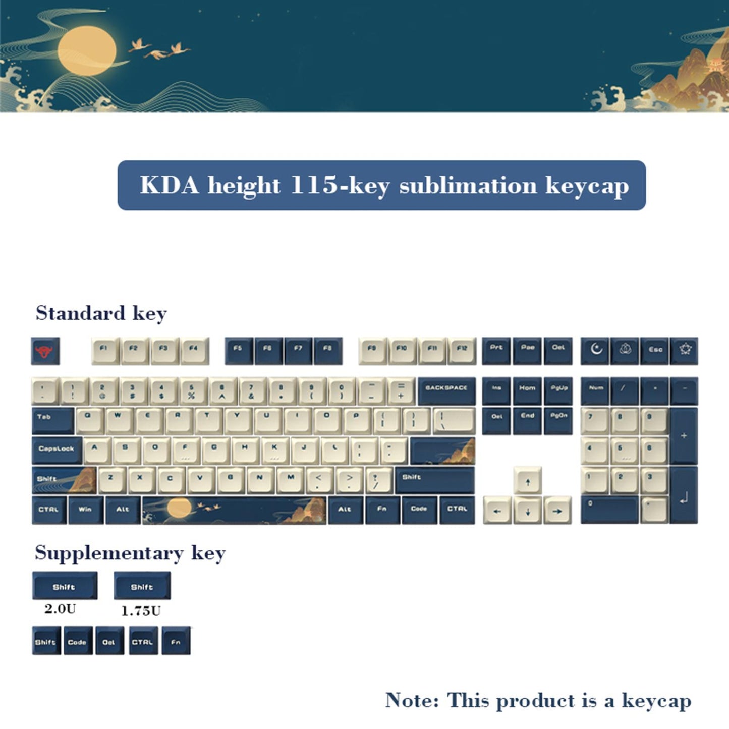 Kda Profile PBT Keycaps Kit for DIY Mechanical Gaming Keyboards Landscape