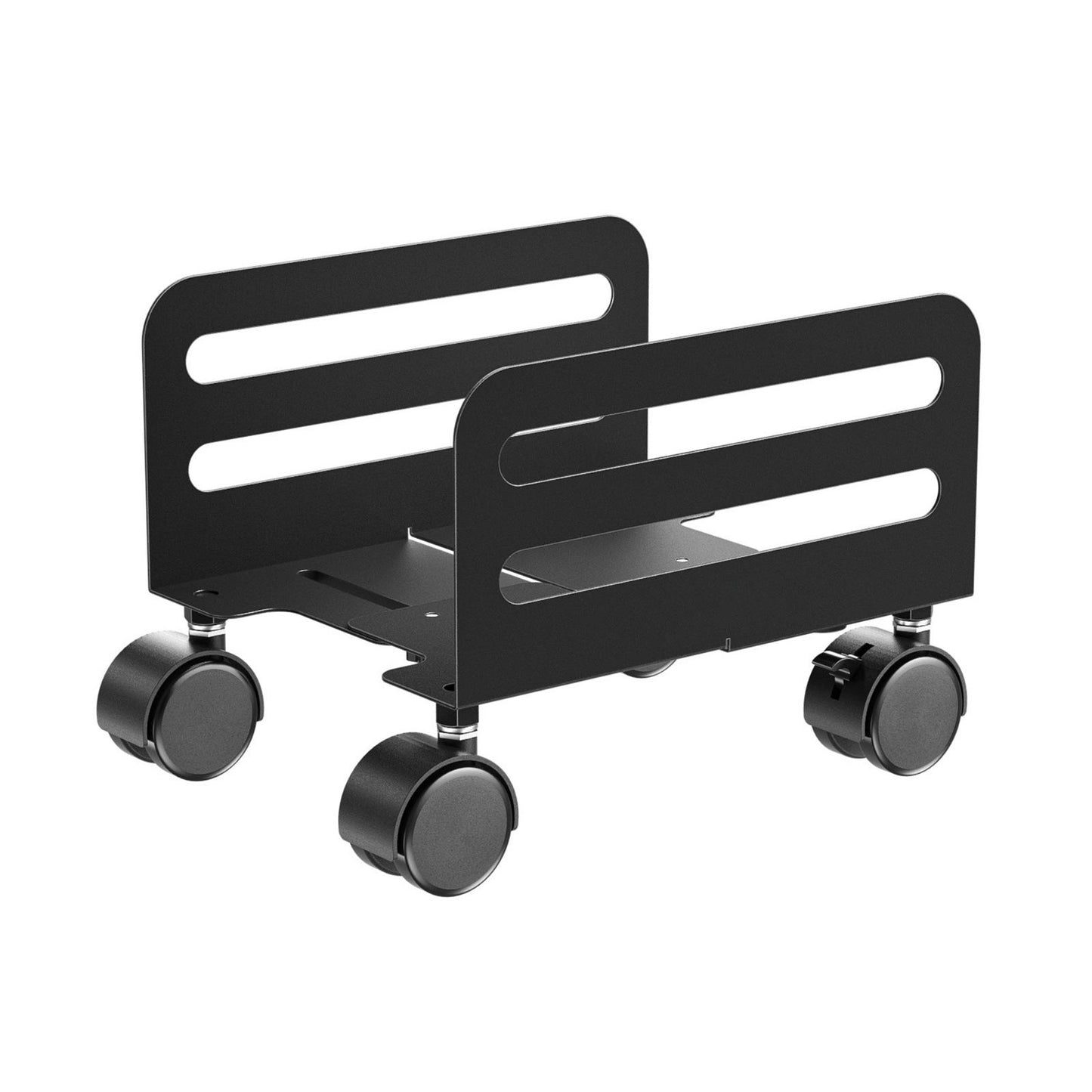 Computer Tower CPU Stand Holder with Rolling Caster Wheels for PC Case Black