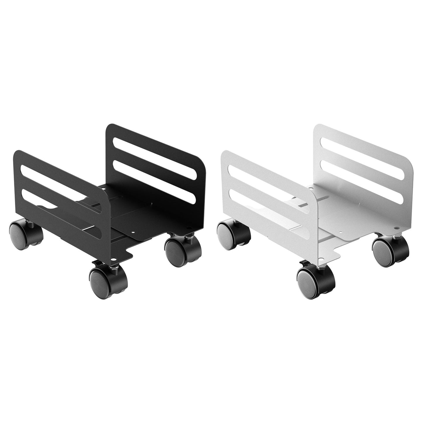 Computer Tower CPU Stand Holder with Rolling Caster Wheels for PC Case Black