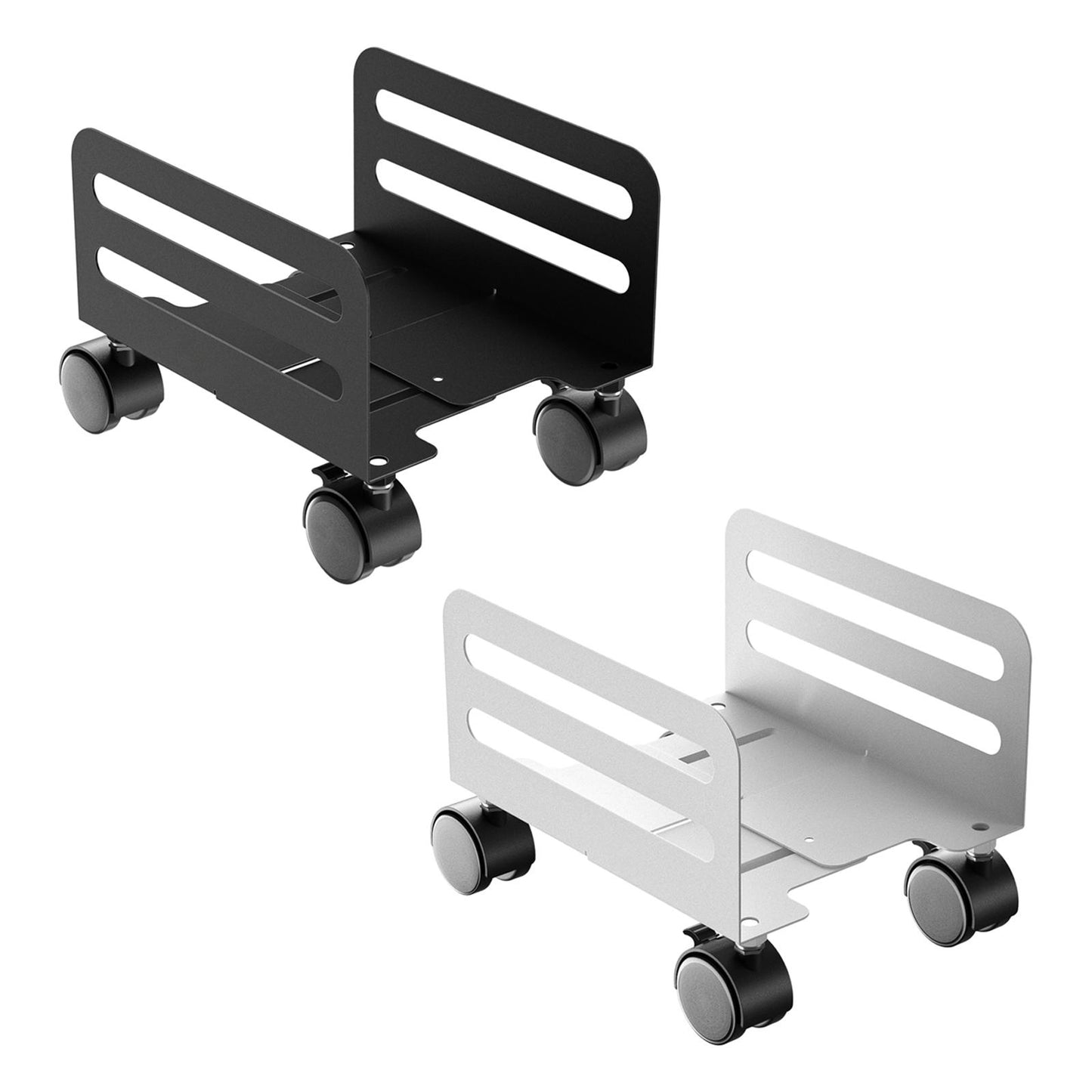 Computer Tower CPU Stand Holder with Rolling Caster Wheels for PC Case Black