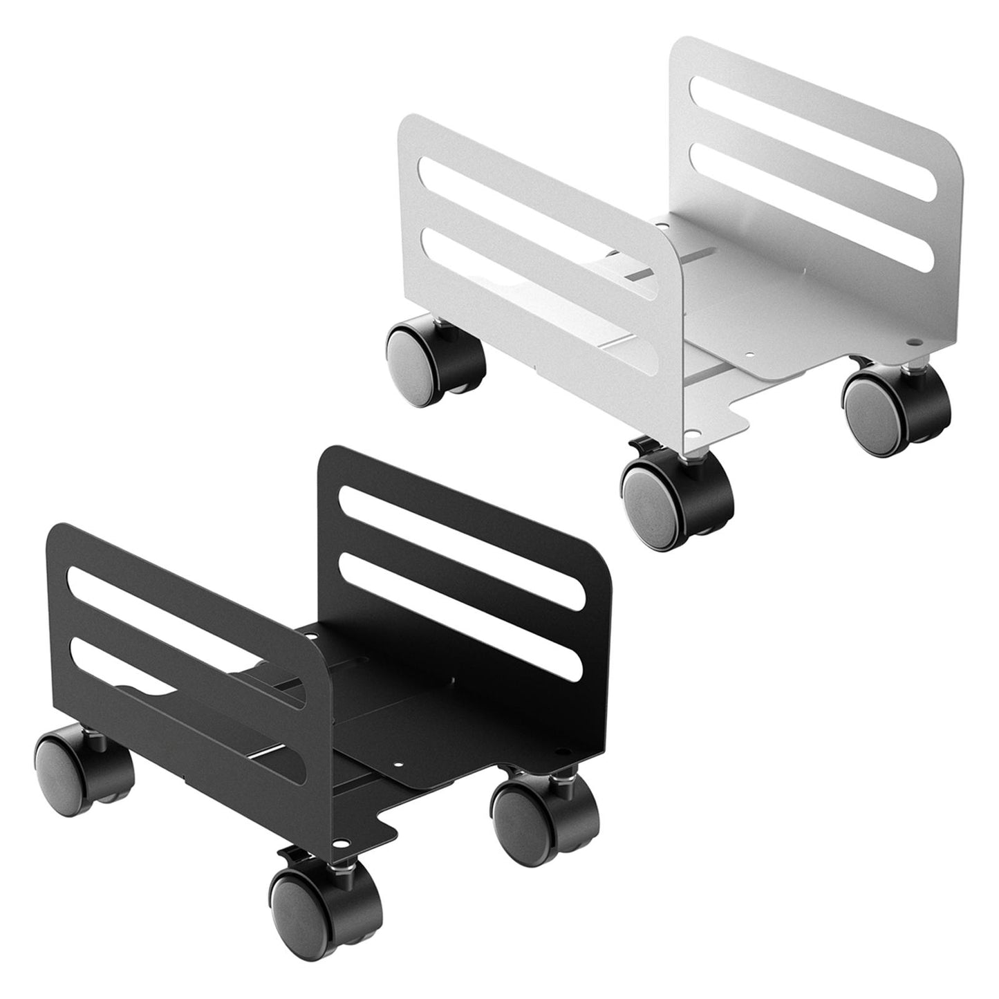 Computer Tower CPU Stand Holder with Rolling Caster Wheels for PC Case Black
