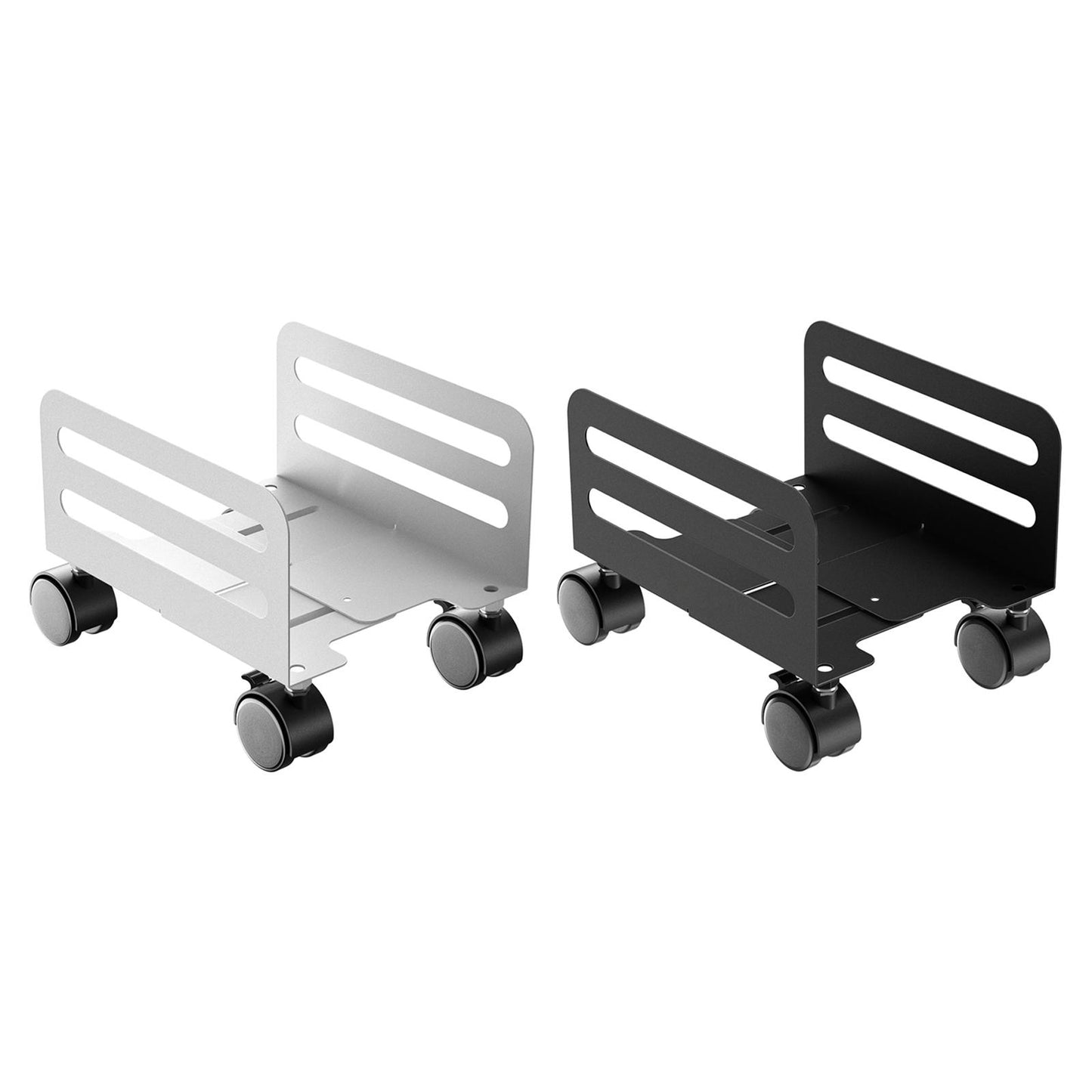 Computer Tower CPU Stand Holder with Rolling Caster Wheels for PC Case Black