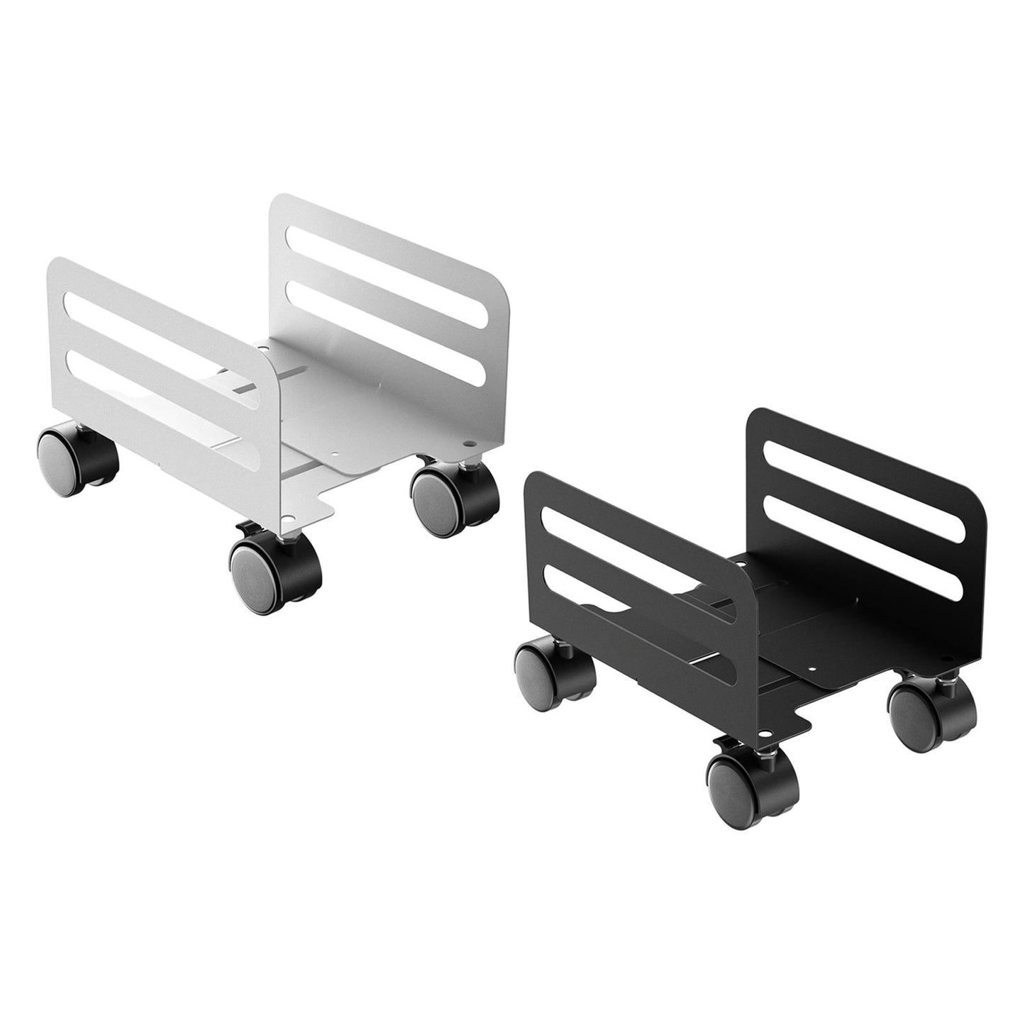 Computer Tower CPU Stand Holder with Rolling Caster Wheels for PC Case Black