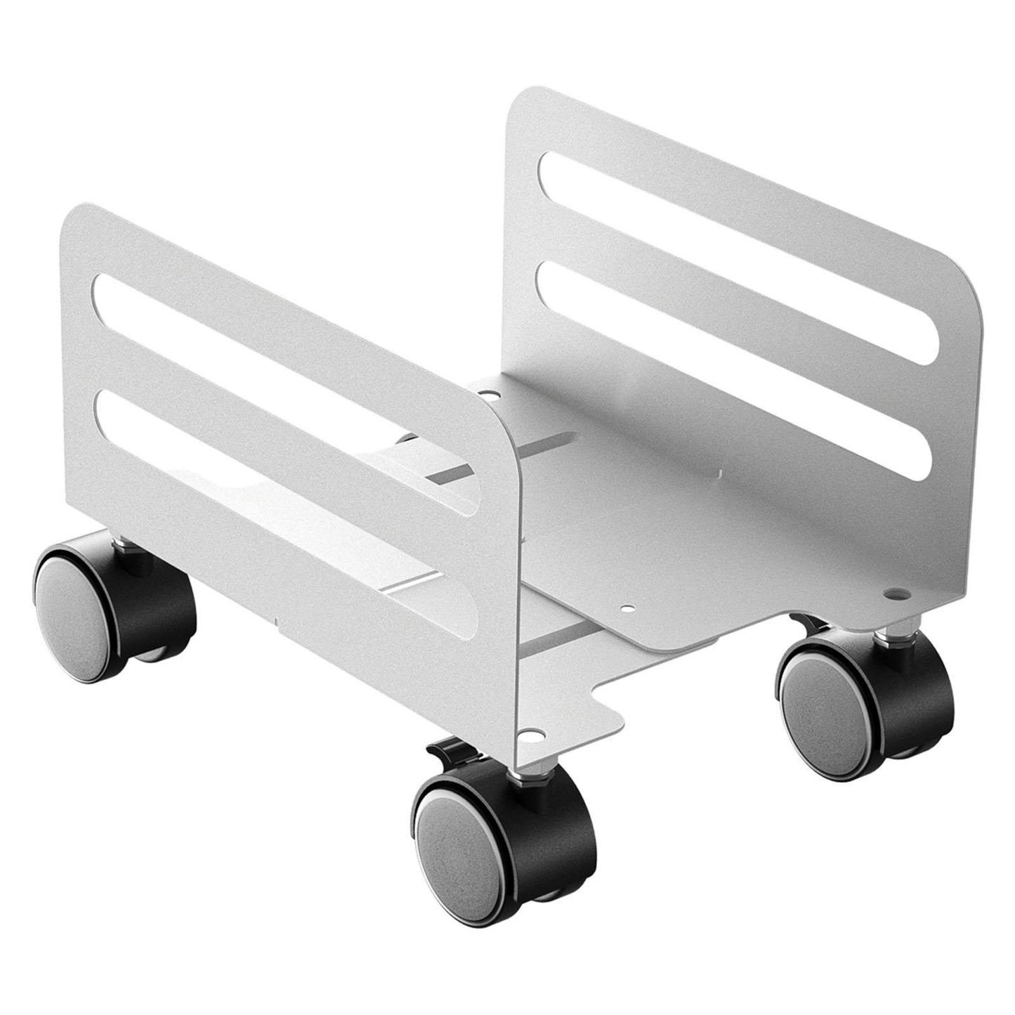 Computer Tower CPU Stand Holder with Rolling Caster Wheels for PC Case White
