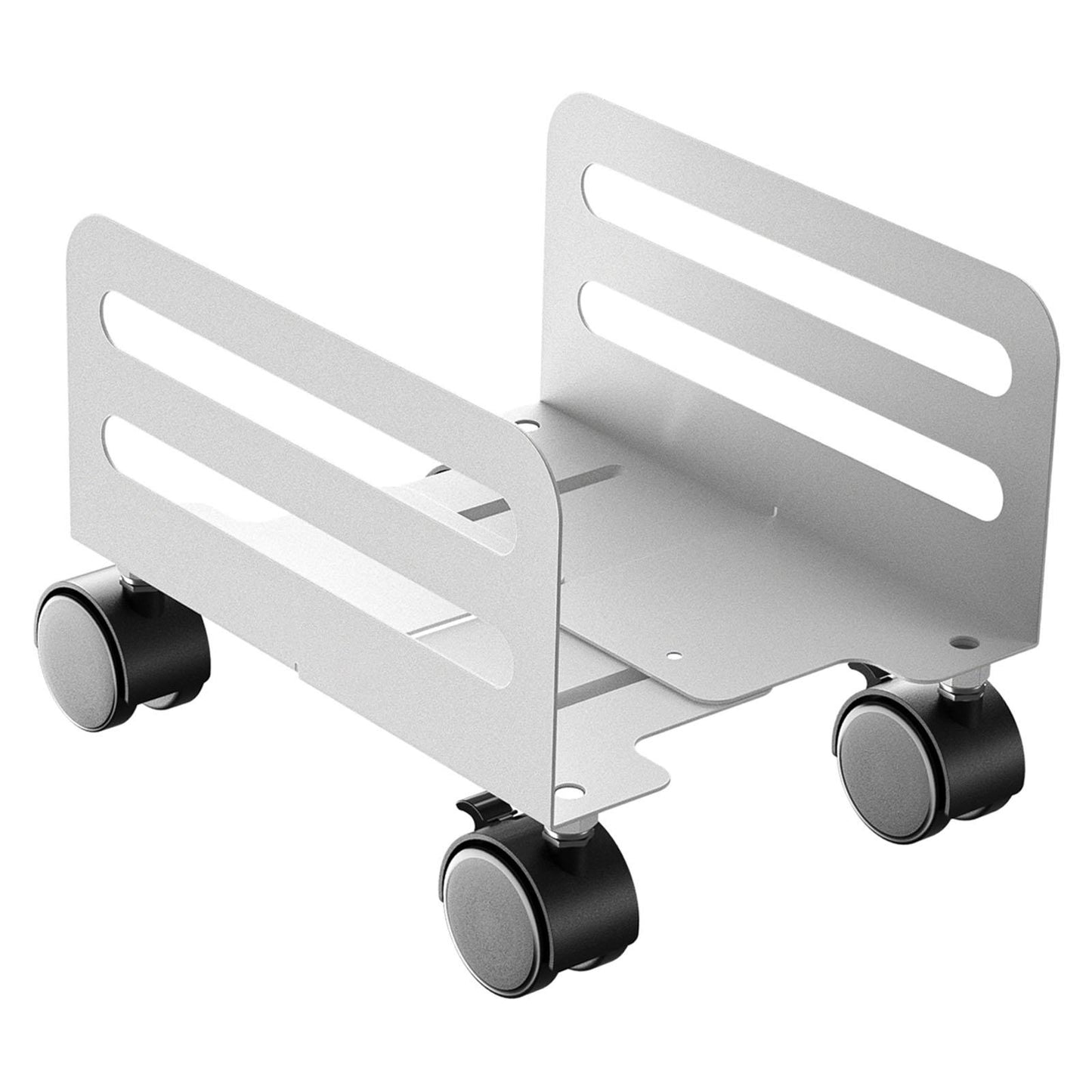Computer Tower CPU Stand Holder with Rolling Caster Wheels for PC Case White