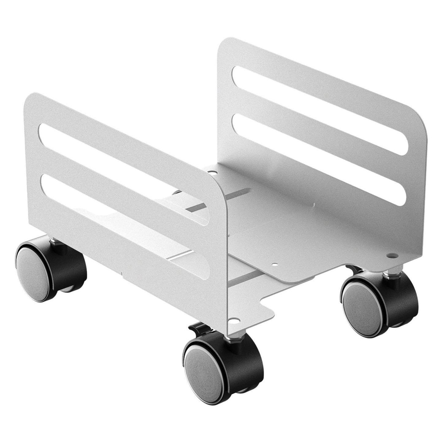 Computer Tower CPU Stand Holder with Rolling Caster Wheels for PC Case White
