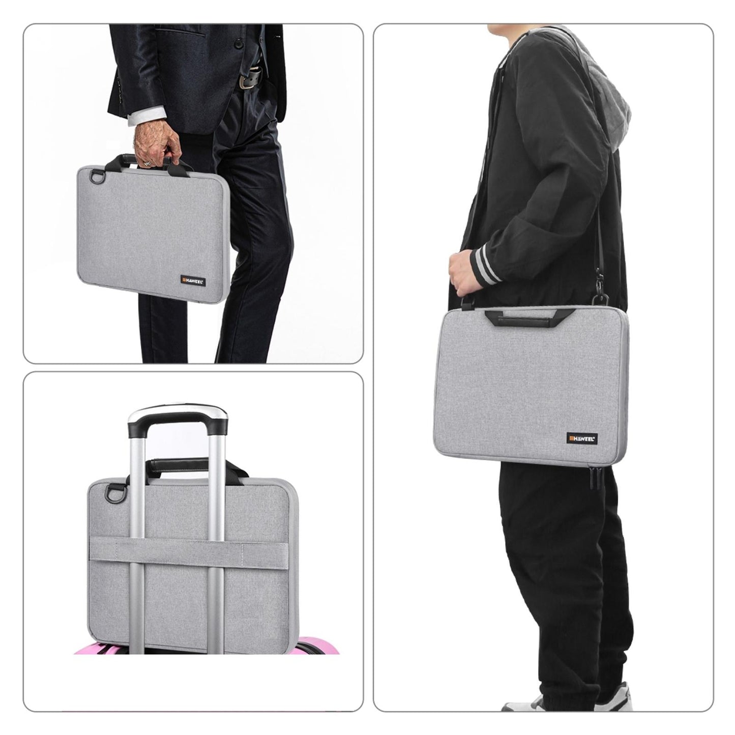 Laptop Sleeve Case Protective Bag Shoulder Messenger Bag Black 14to15in