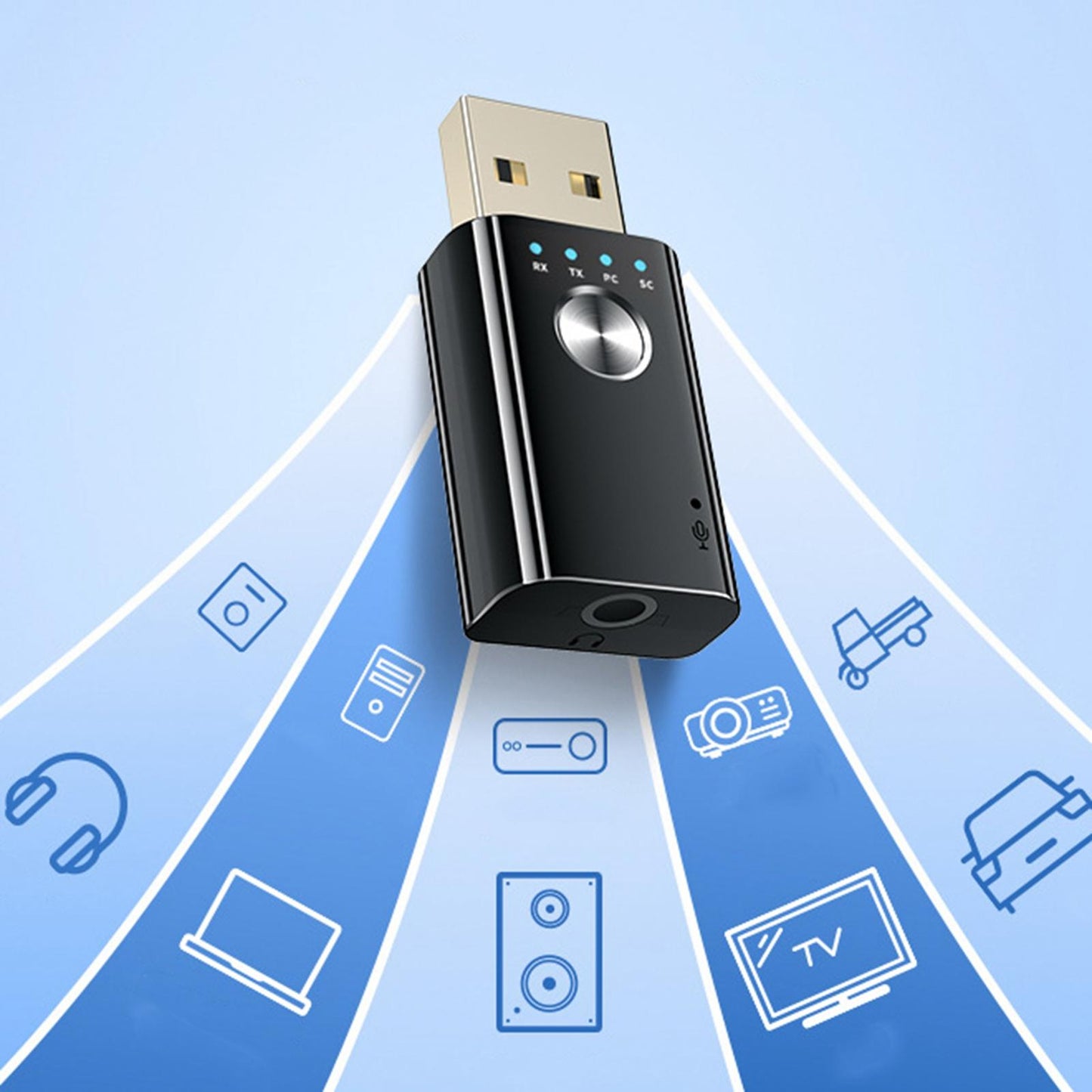 USB Bluetooth 5.0 Transmitter Receiver SC Mode for Car Home Audio System