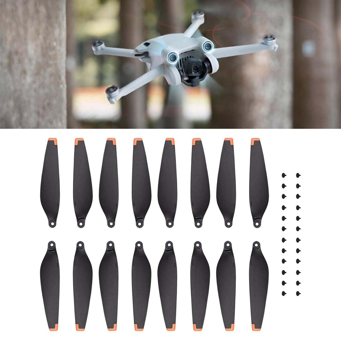 4 Pair Propellers for Mavic Mini 3 Pro Quadcopter Spare Blades Orange Tip