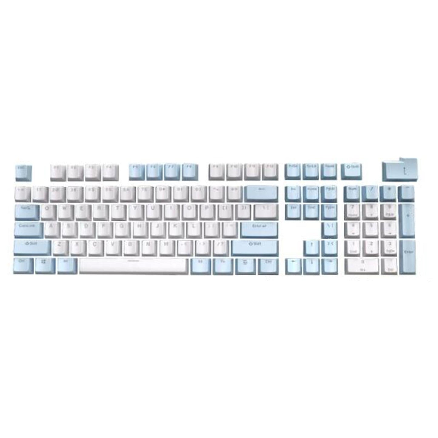 104x Mechanical Keyboard Keycaps Backlight Blue White Light Transmitting