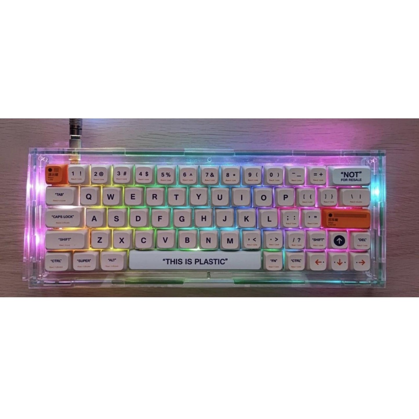 64 Keys Wired Mechanical Keyboard DIY Kit Hot Swap Switch RGB Clear Green