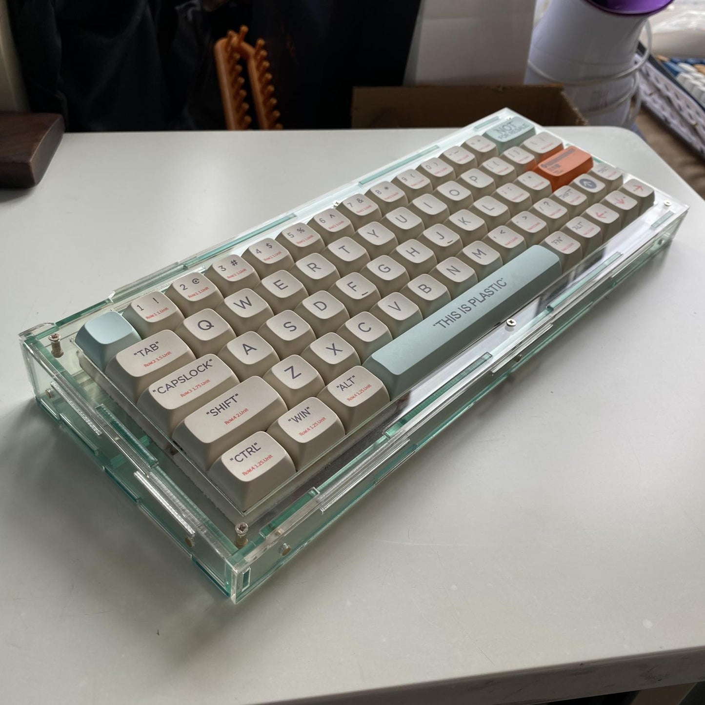 64 Keys Wired Mechanical Keyboard DIY Kit Hot Swap Switch RGB Clear Green