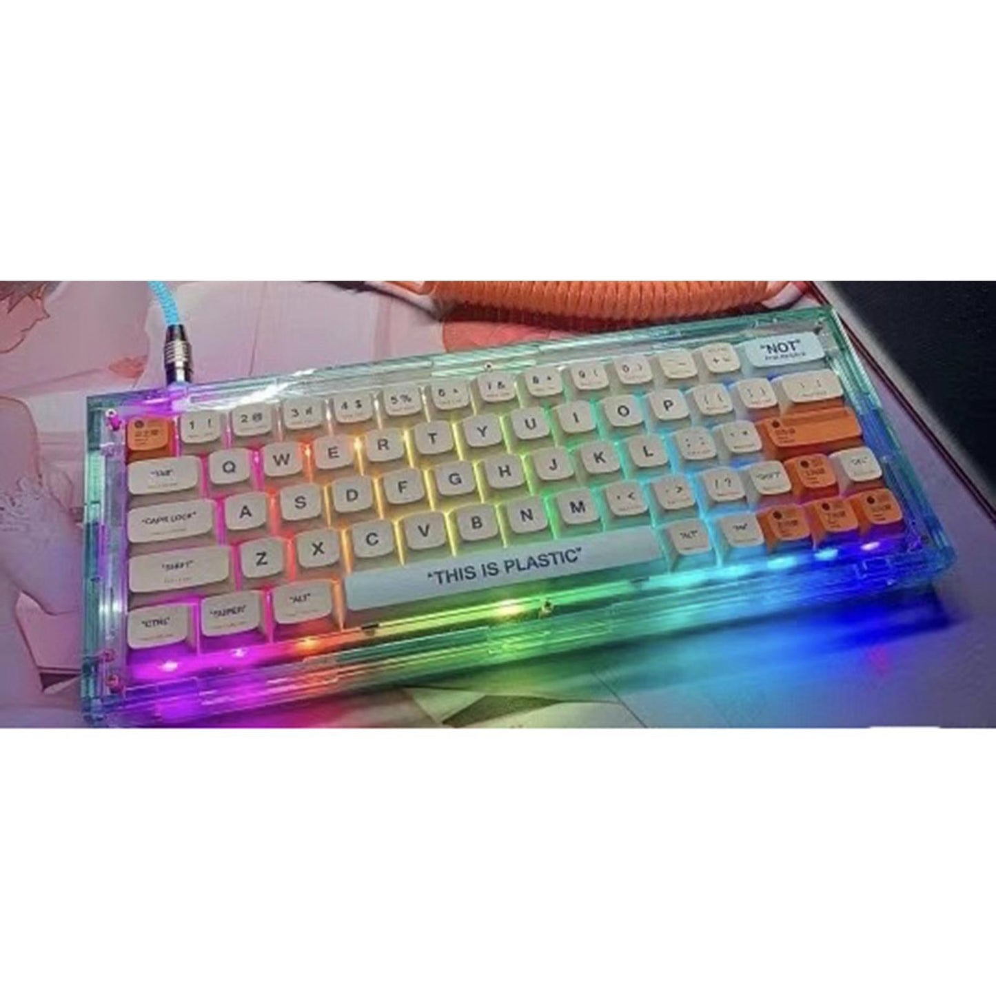 64 Keys Wired Mechanical Keyboard DIY Kit Hot Swap Switch RGB Clear Green