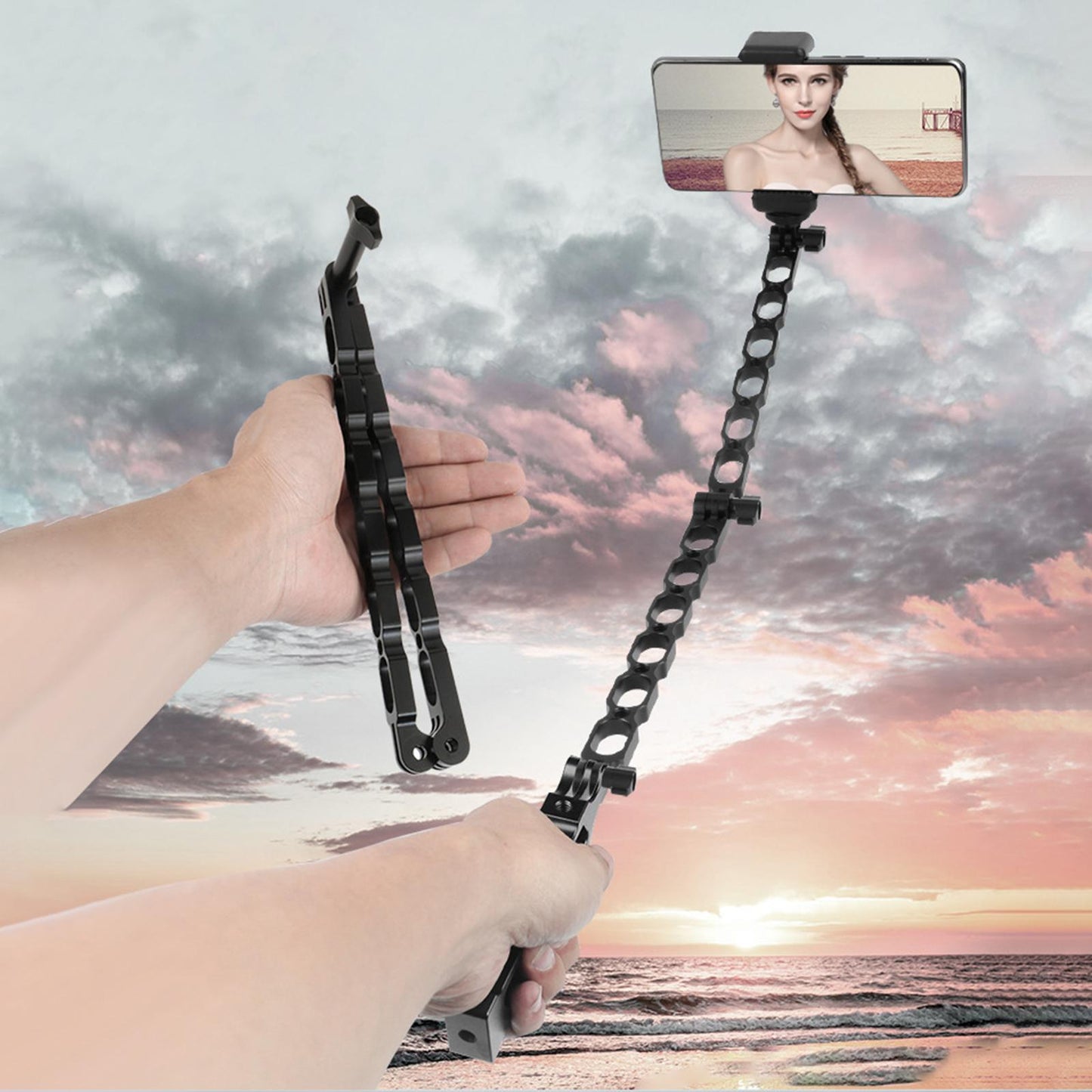 Aluminum Extension Arm Mount for 10/9/8/7 for Insta 360 One x and More 100mm Red