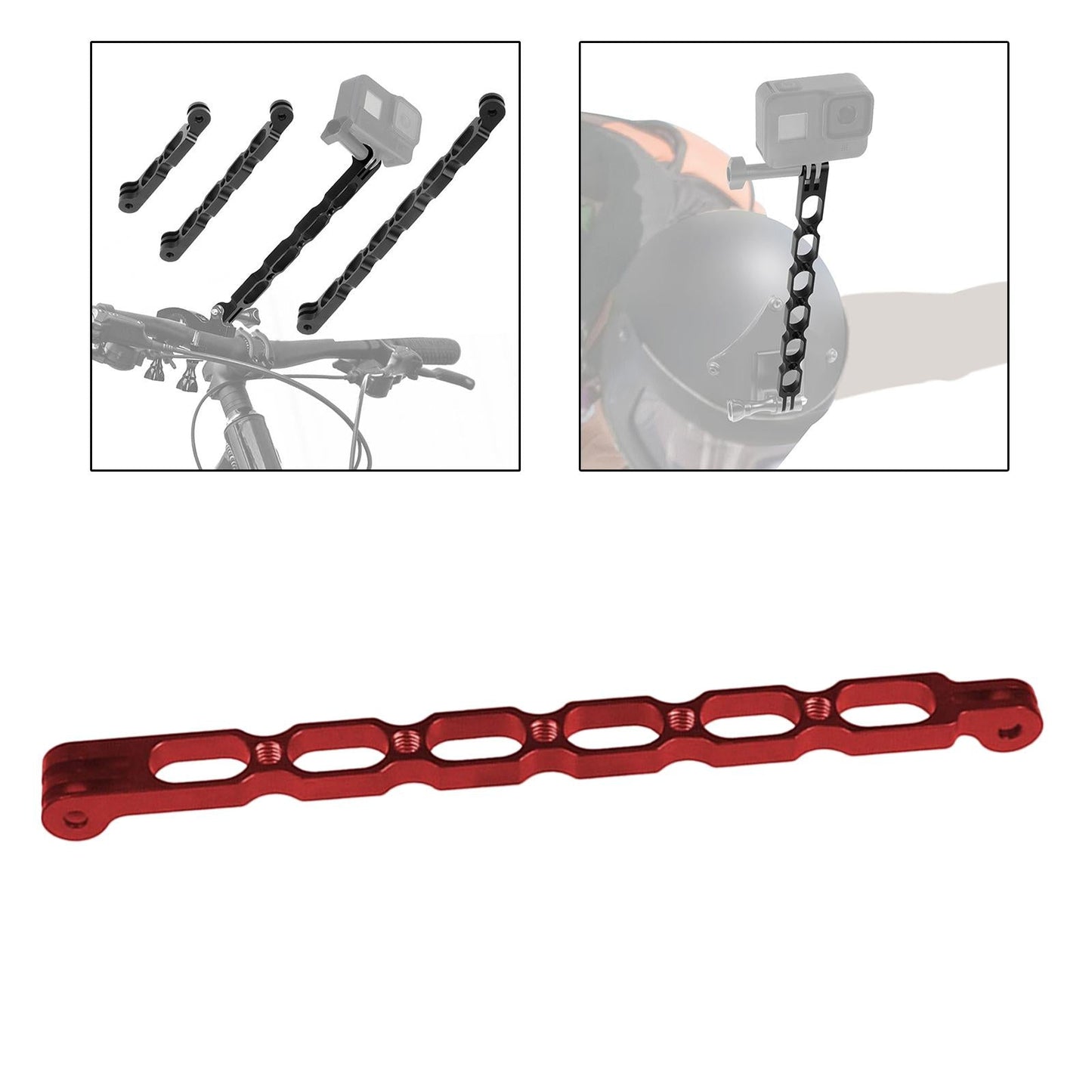 Aluminum Extension Arm Mount for 10/9/8/7 for Insta 360 One x and More 220mm Red