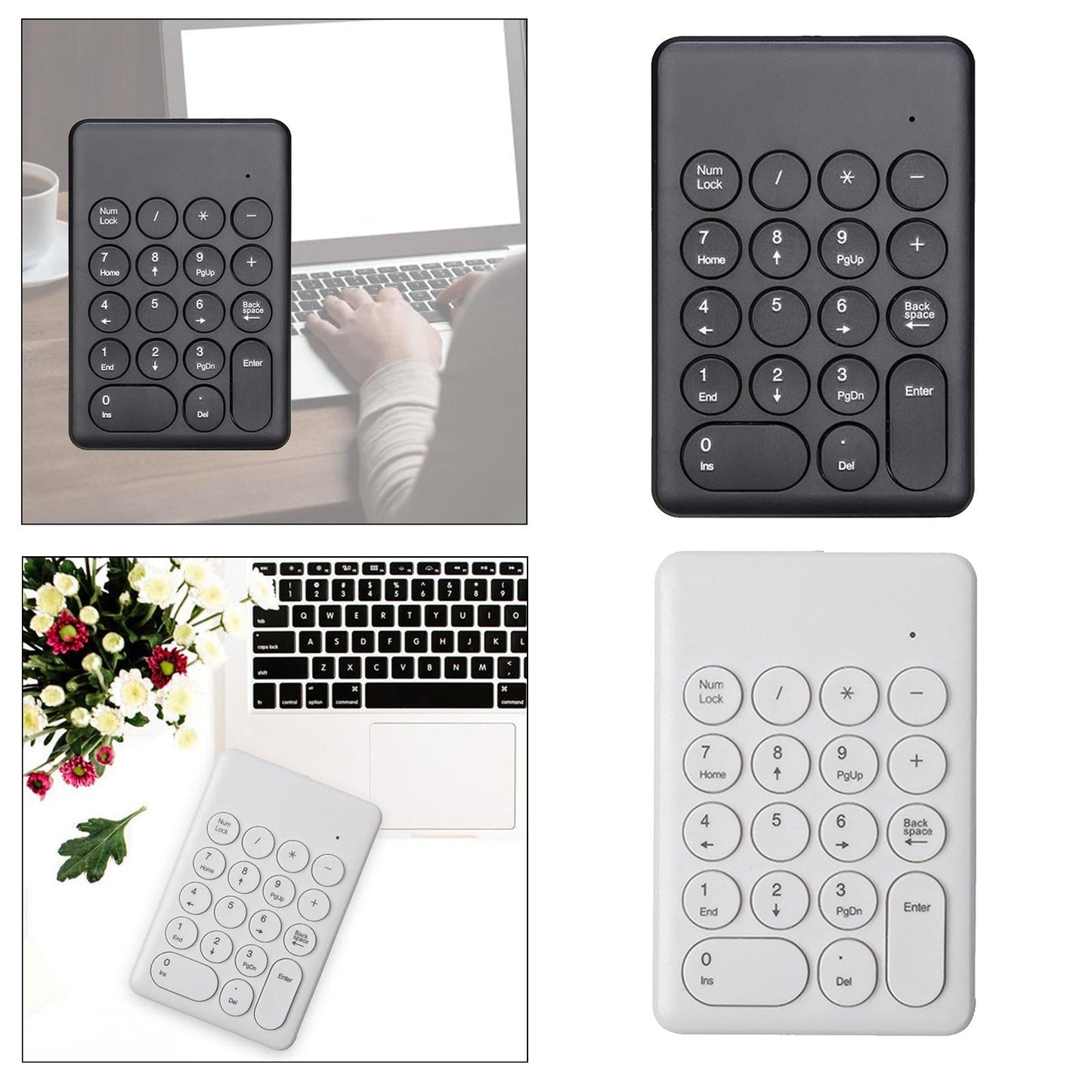 Portable 18 Keys 2.4G Wireless Numeric Keypad Number Numpad for PC White