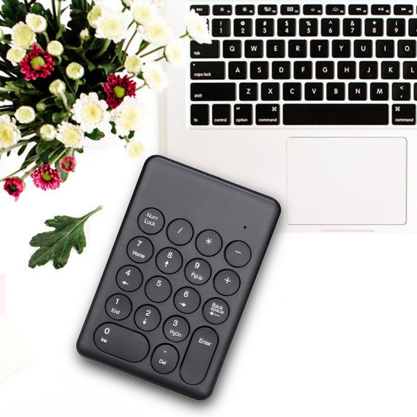 Portable 18 Keys 2.4G Wireless Numeric Keypad Number Numpad for PC Black