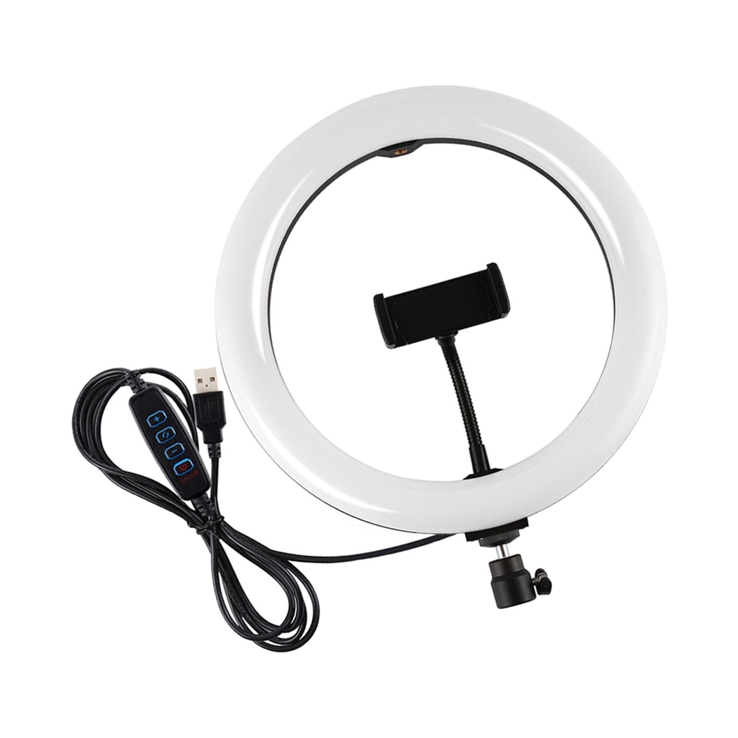 LED Ring Light 1%-100% Dimming Range Dimmable for Video Recording Selfie 26cm
