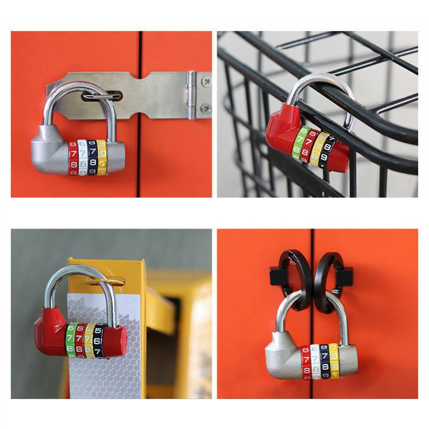 Waterproof 4 Digit Combination Safe Padlock Number Lock Gym Locker Silver