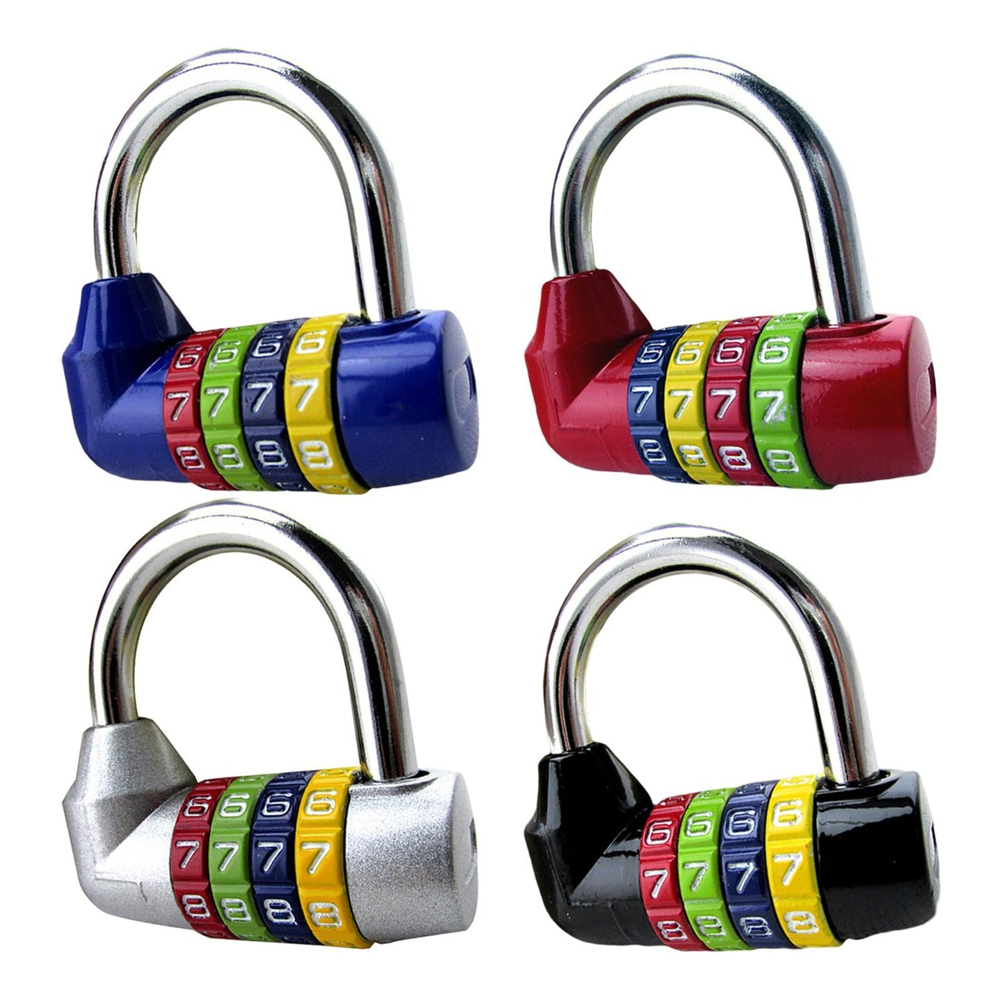 Waterproof 4 Digit Combination Safe Padlock Number Lock Gym Locker Silver