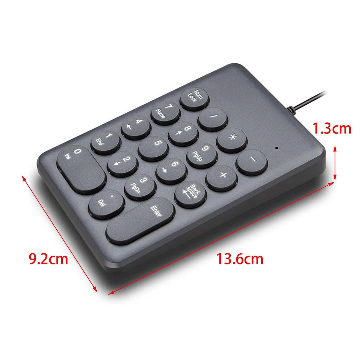 USB 18 Keys Numpad Keyboard Universal Durable Plug and Play Stylish Black