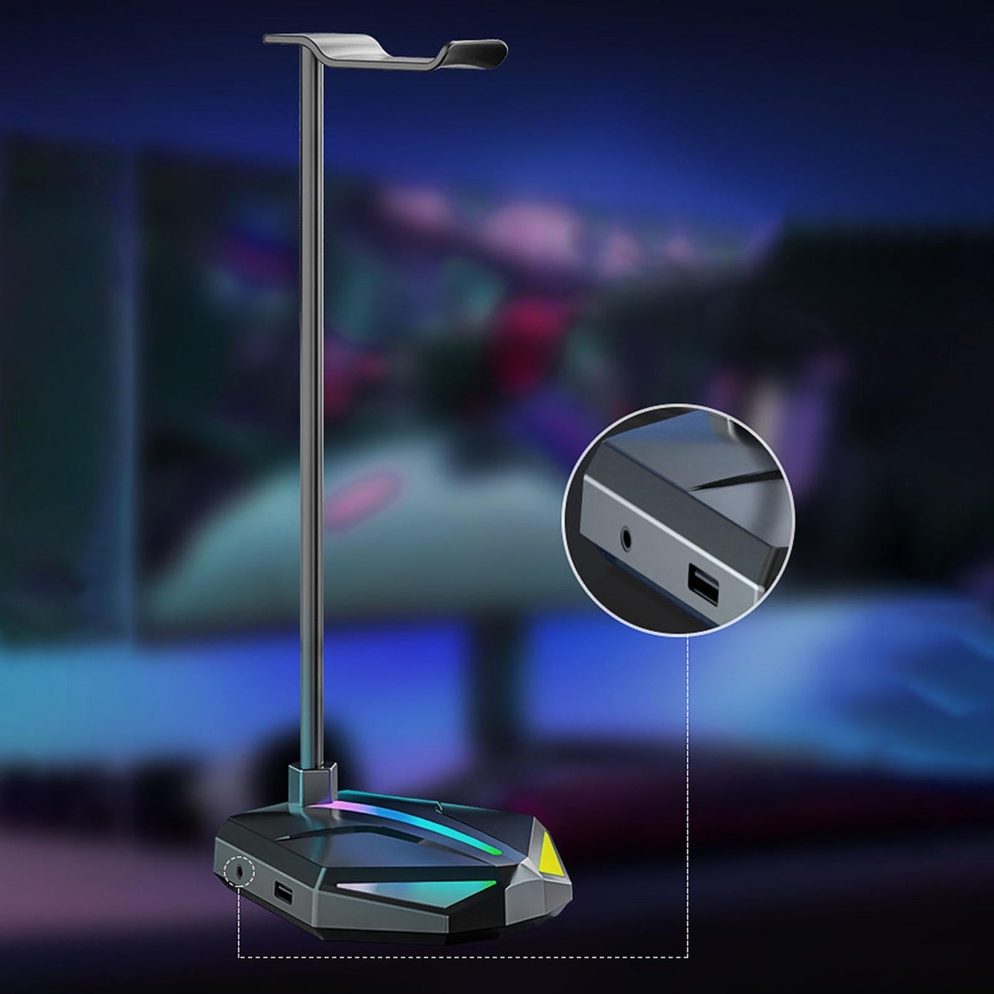 RGB Headphones Stand with RGB Light for Table PC Headphone Accessories