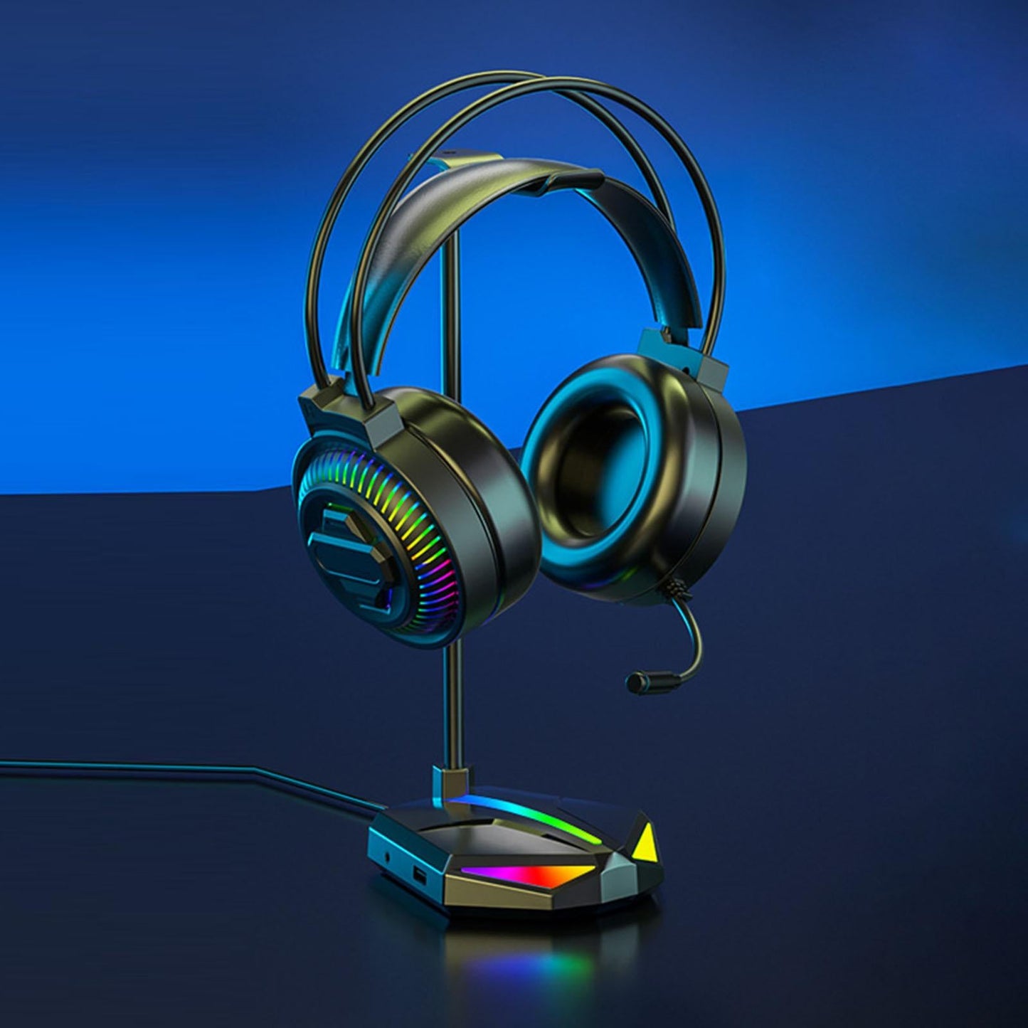 RGB Headphones Stand with RGB Light for Table PC Headphone Accessories