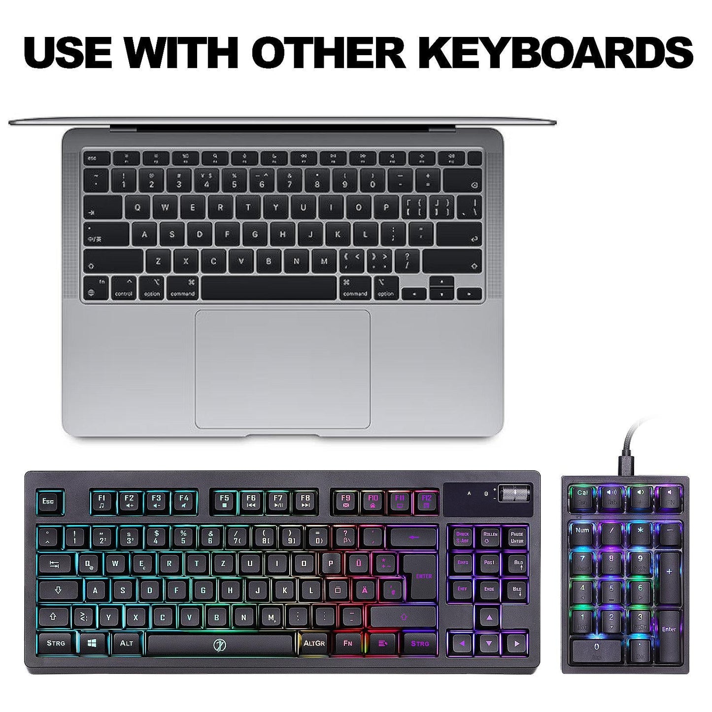 21 Keys Wired Mechanical Numeric Keypad USB Numpad for Cashier PC Black