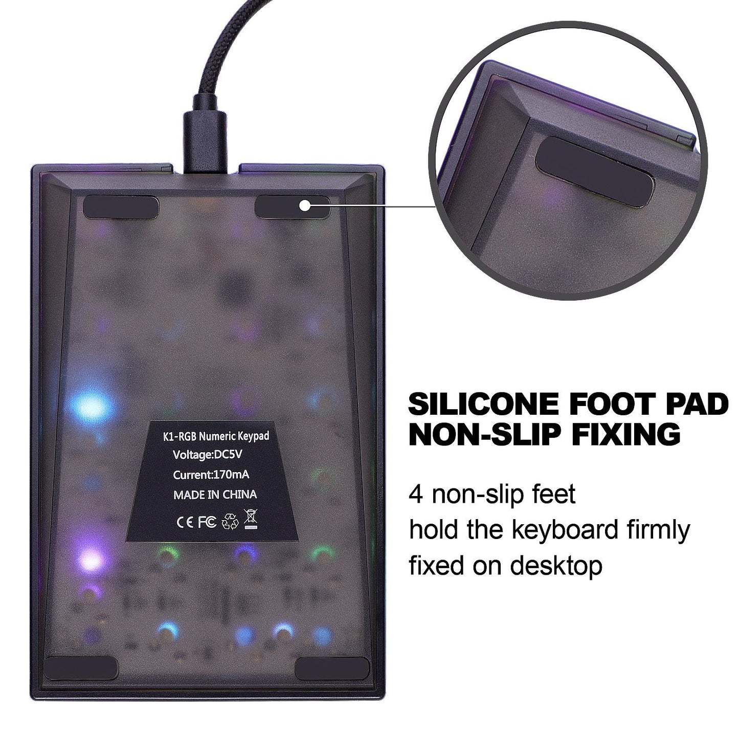 21 Keys Wired Mechanical Numeric Keypad USB Numpad for Cashier PC Black