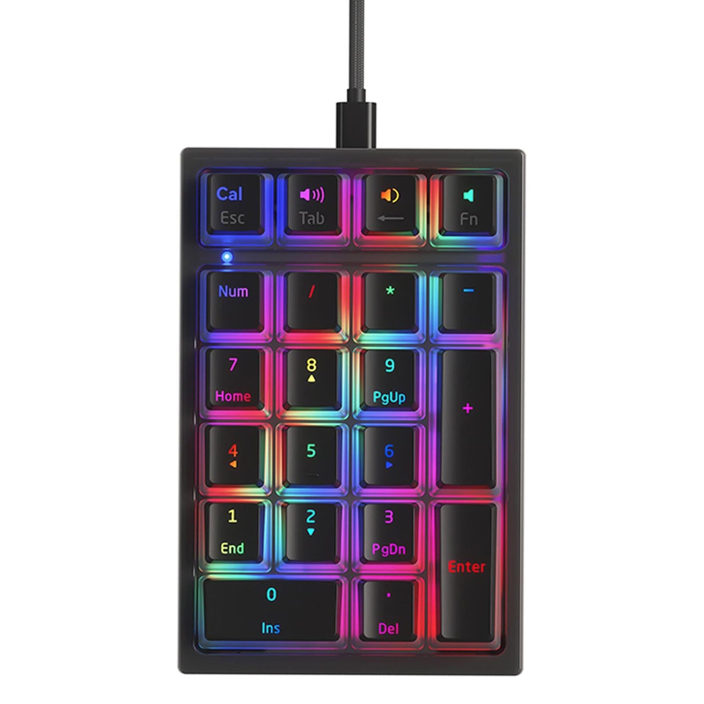 21 Keys Wired Mechanical Numeric Keypad USB Numpad for Cashier PC Black