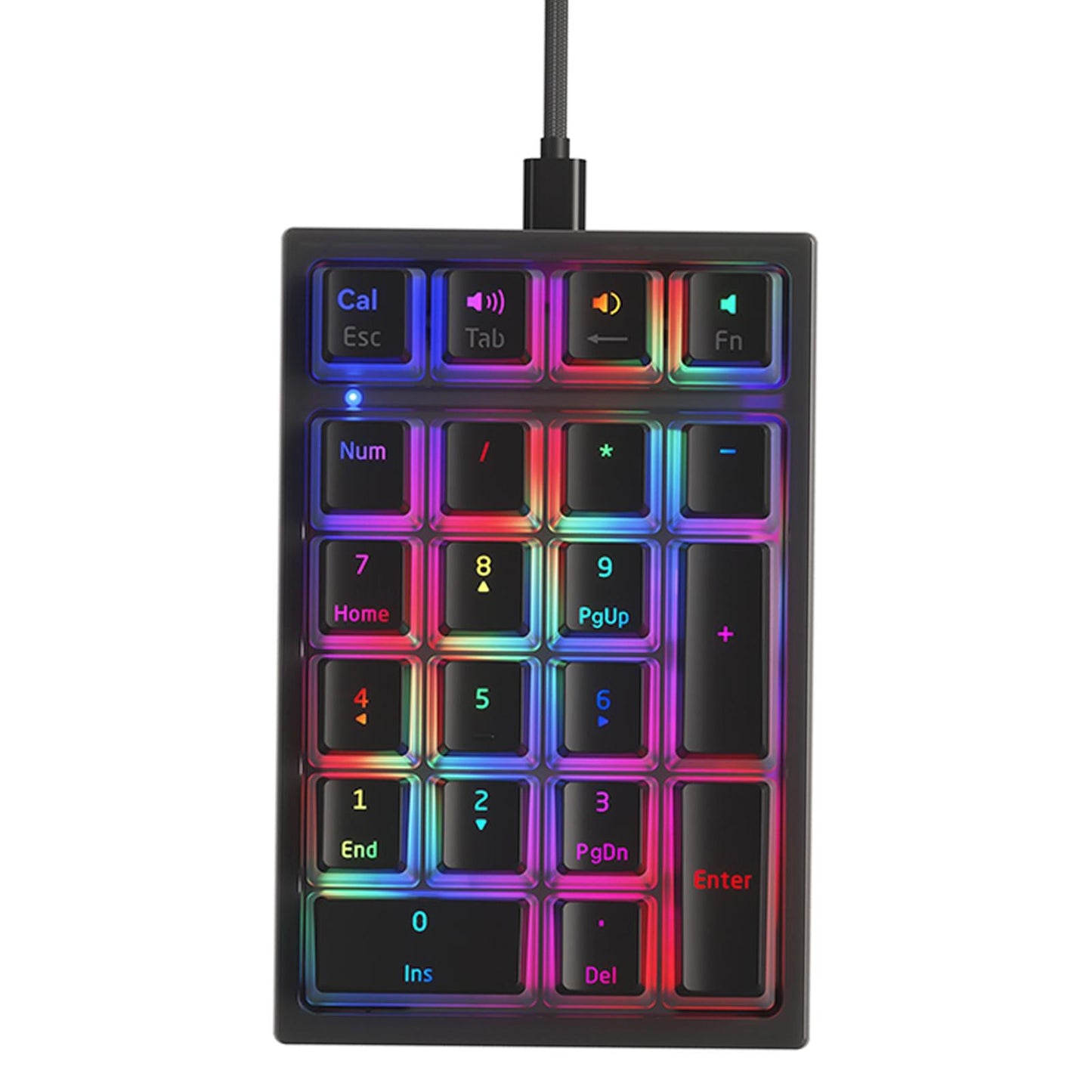 21 Keys Wired Mechanical Numeric Keypad USB Numpad for Cashier PC Black