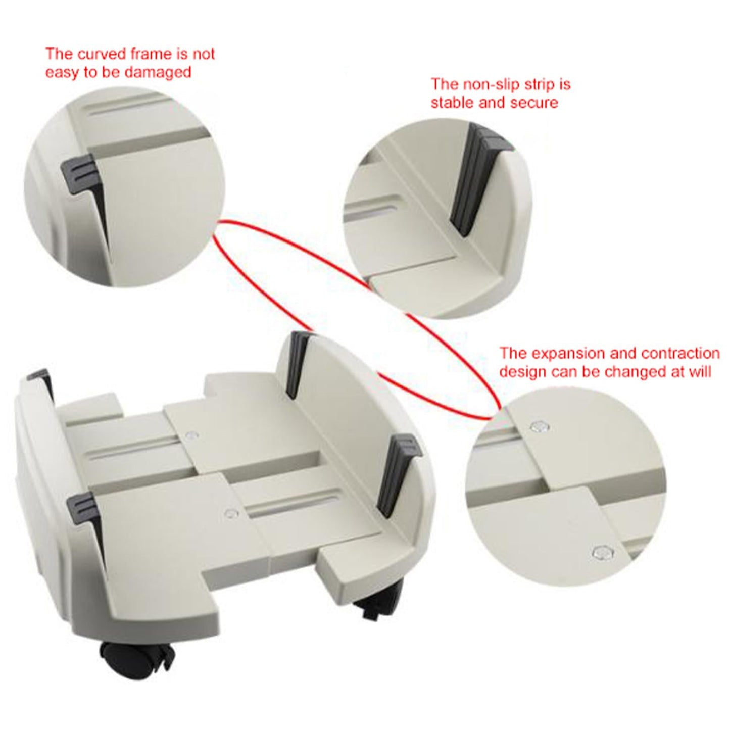 Computer Tower Stand CPU Holder Adjustable for Most Gaming PC Under Desk