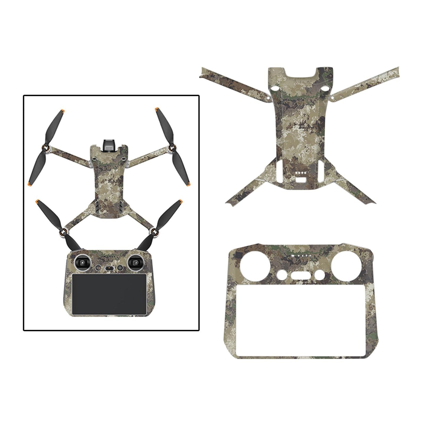 PVC Sticker Skin for DJI Mini 3Pro Exquisite Craftsmanship Brown Camouflage