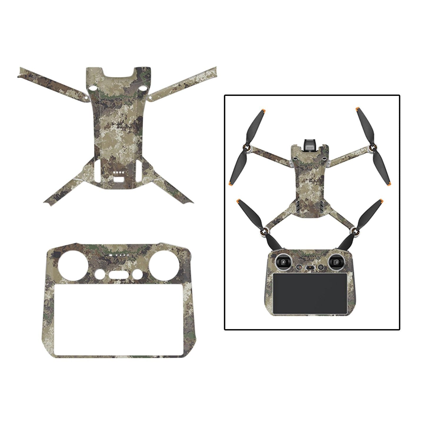 PVC Sticker Skin for DJI Mini 3Pro Exquisite Craftsmanship Brown Camouflage