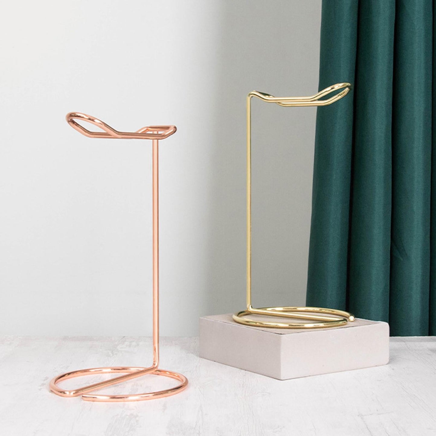 Headset Holder Portable Earphone Mount Rack for PC Gaming Office Headphones Rose Gold