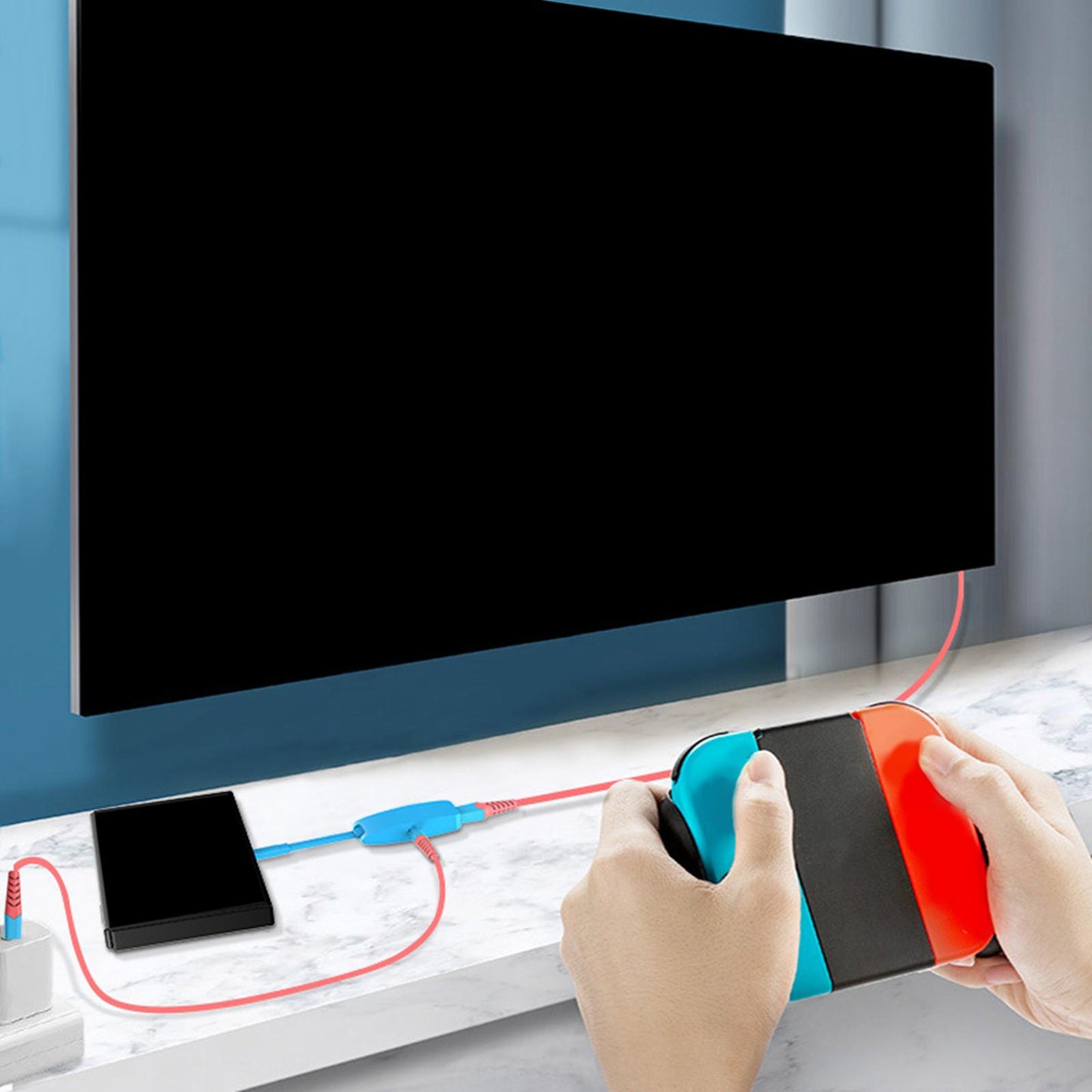 Docking Station for Switch Portable Dock Station HDMI Adapter Hub Dock Blue