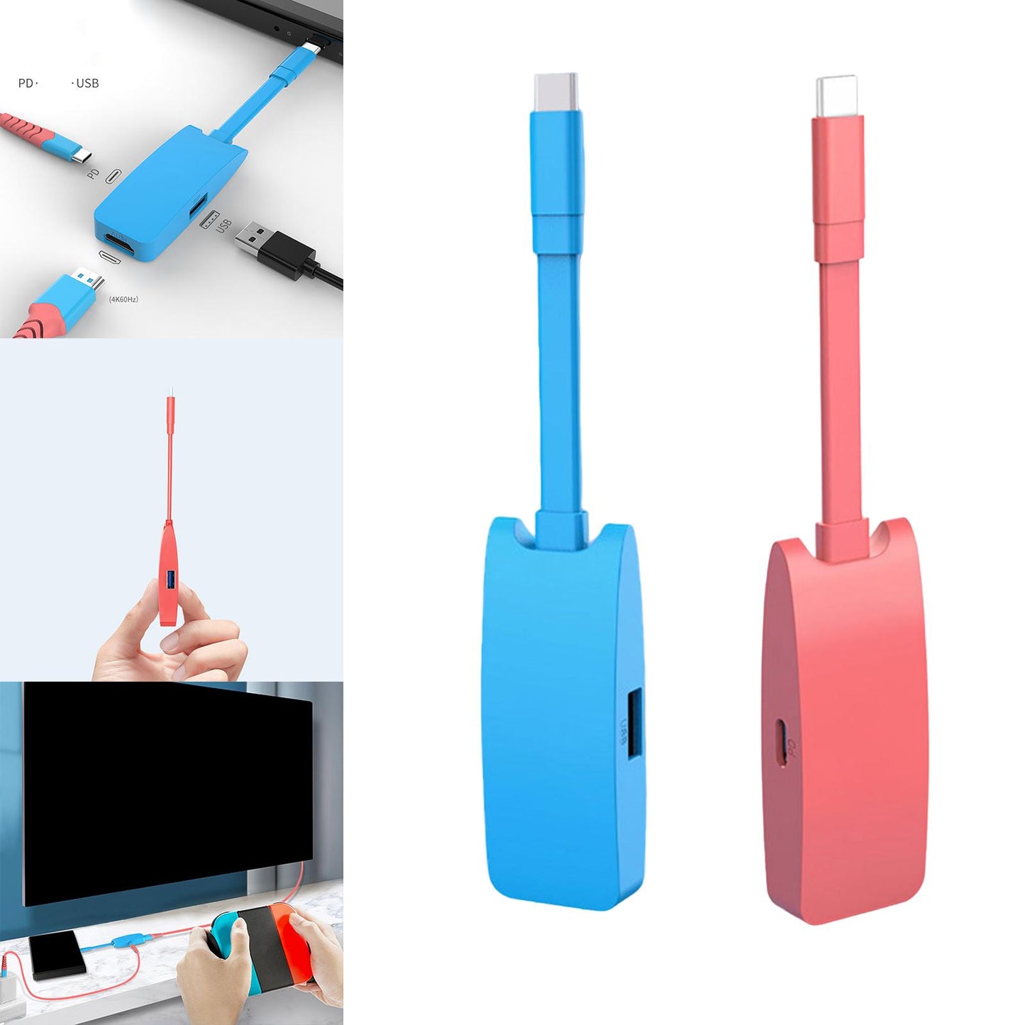 Docking Station for Switch Portable Dock Station HDMI Adapter Hub Dock Blue