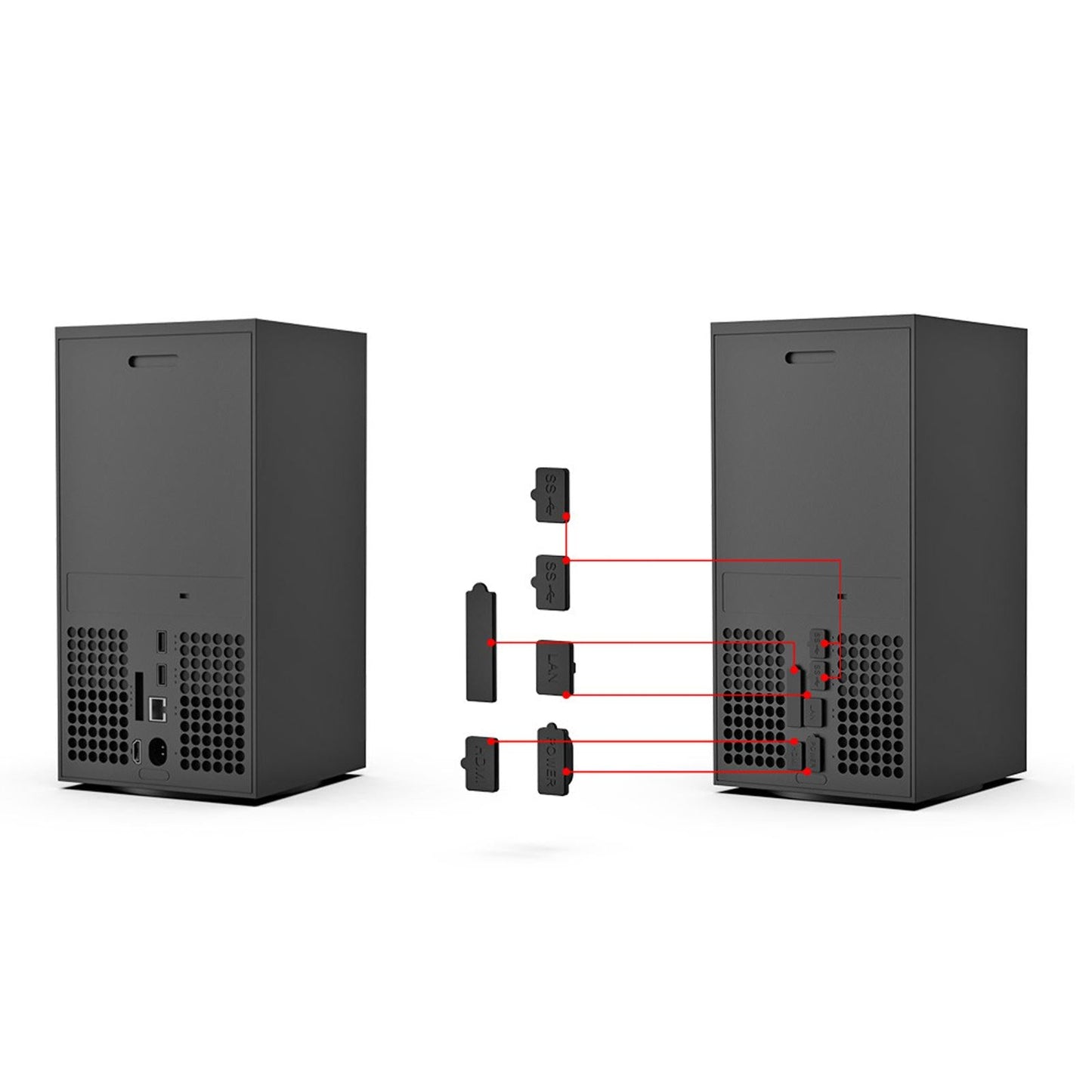 Dust Filter with 8 Rubber Thumb Grip Silicone for Series x Game Console