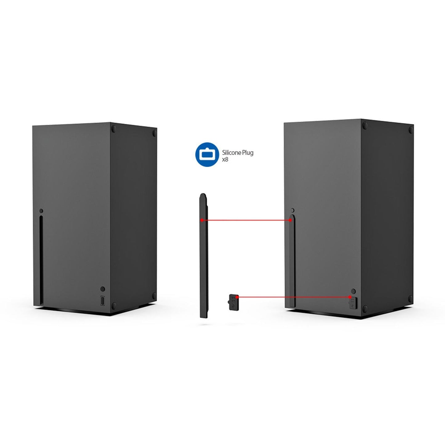 Dust Filter with 8 Rubber Thumb Grip Silicone for Series x Game Console