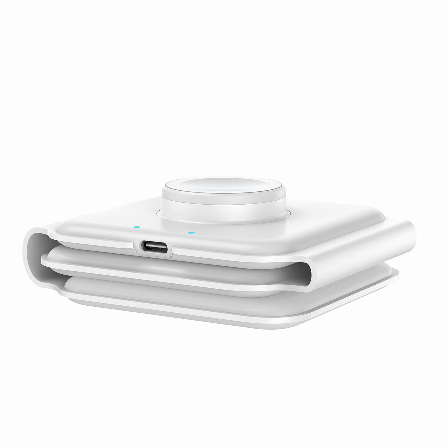 3 in 1 Wireless Charger with Night Light Portable with USB Cable for Office White