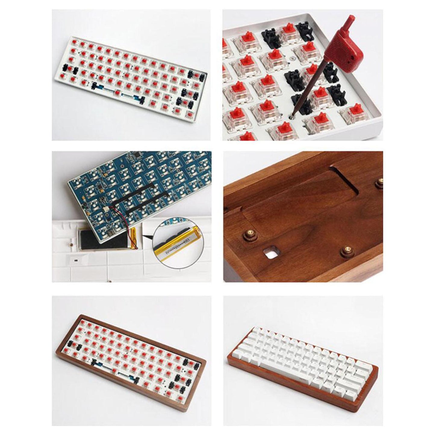 Solid Wooden Case for Anne Pro 2 Bluetooth Mechanical Keyboard Walnut