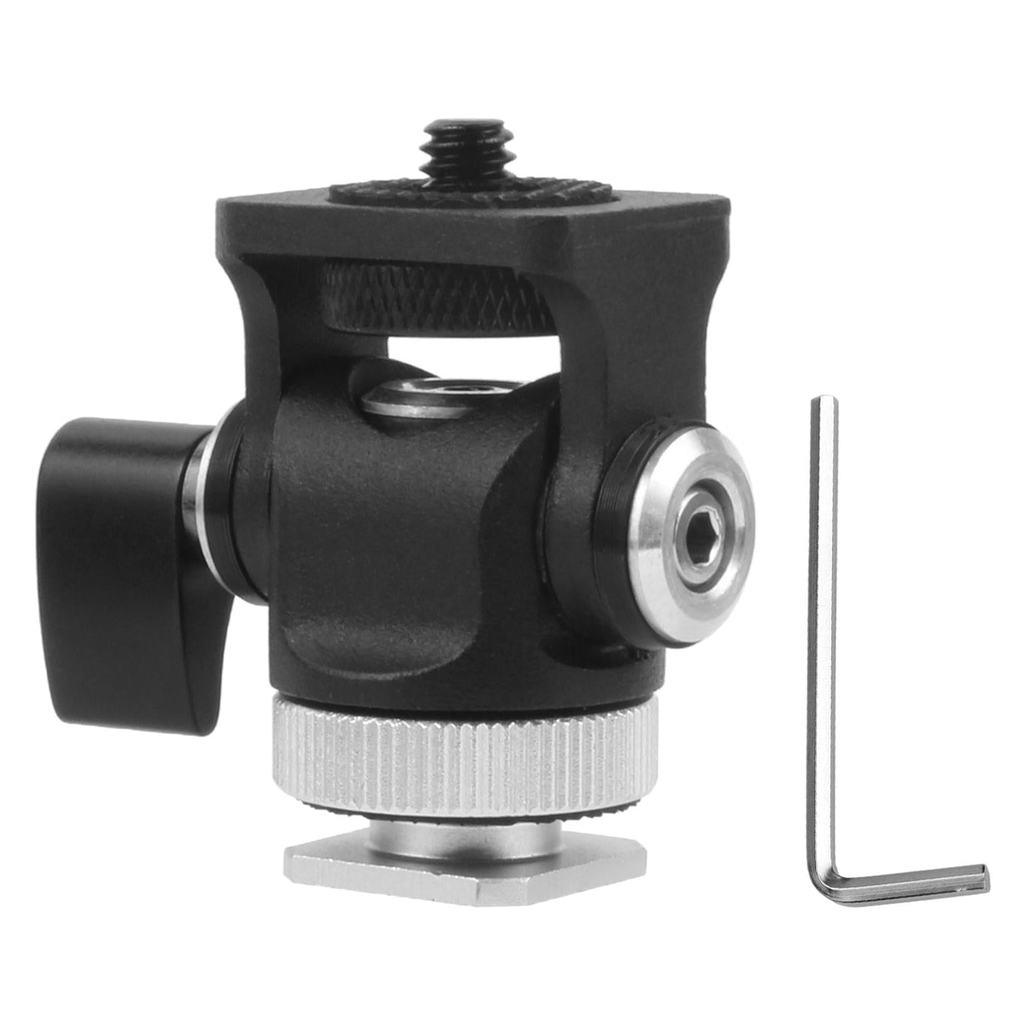 Hot Shoe Mount Adapter Rod Clamp 360 Swivel for Tripod Dsr Nikon black hand twist