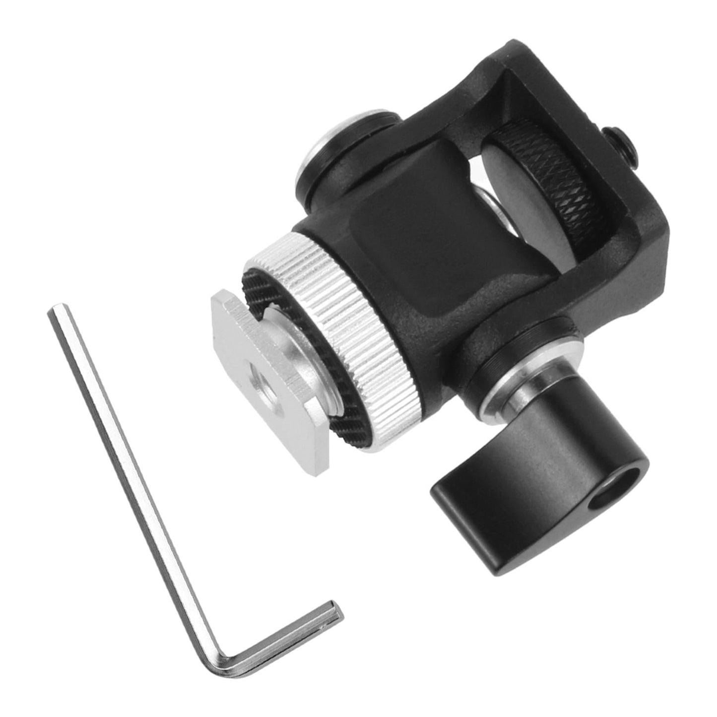 Hot Shoe Mount Adapter Rod Clamp 360 Swivel for Tripod Dsr Nikon black hand twist