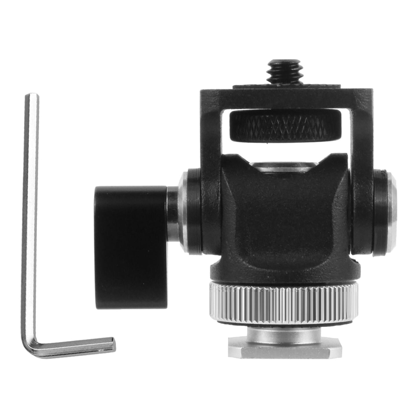 Hot Shoe Mount Adapter Rod Clamp 360 Swivel for Tripod Dsr Nikon black hand twist