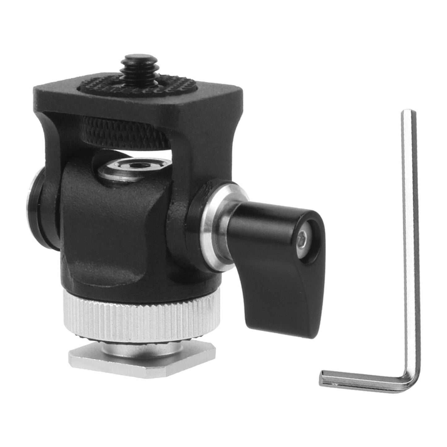 Hot Shoe Mount Adapter Rod Clamp 360 Swivel for Tripod Dsr Nikon black hand twist