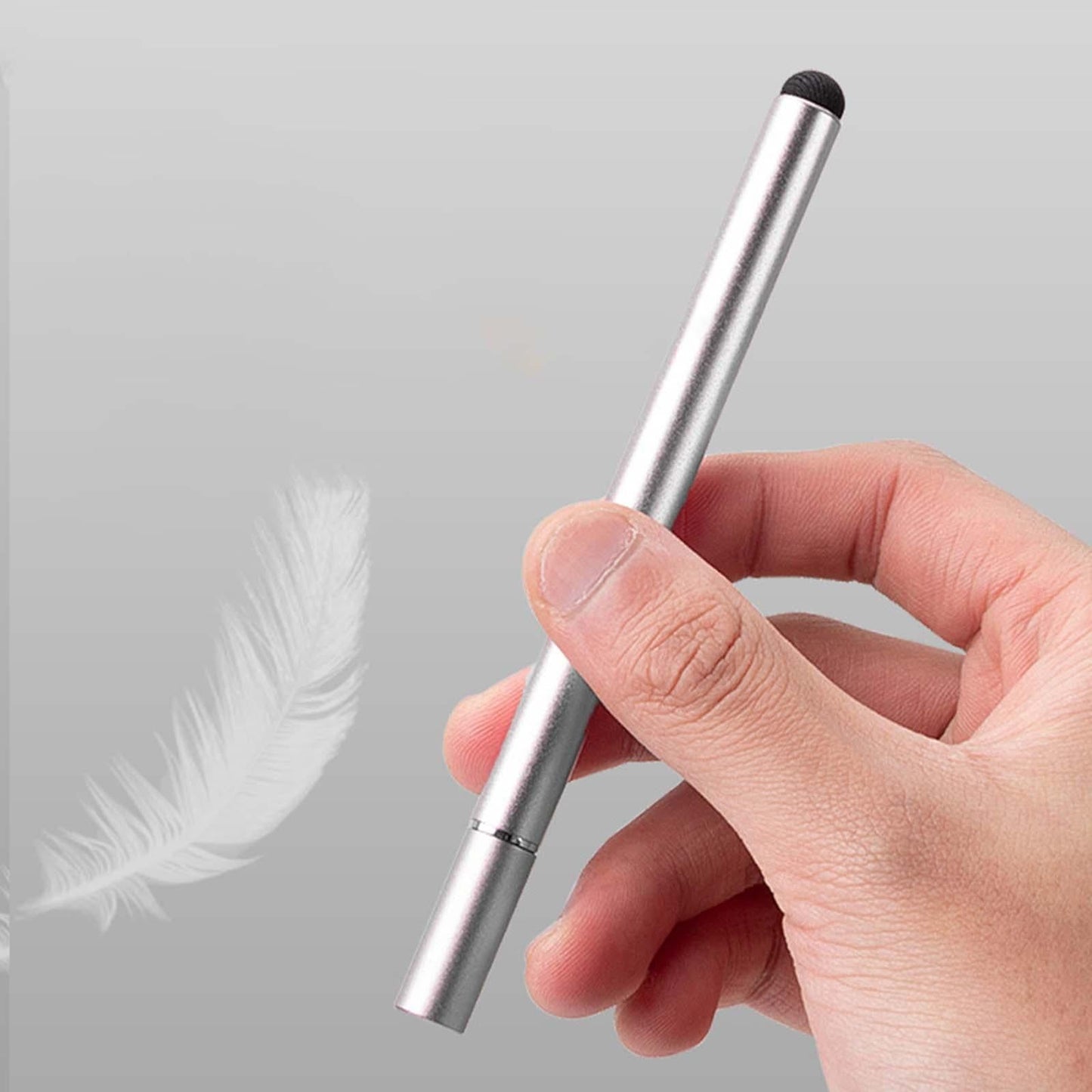 Double Head Stylus Non Slip Easy Grip Lightweight for Smart Phone Laptops Silver