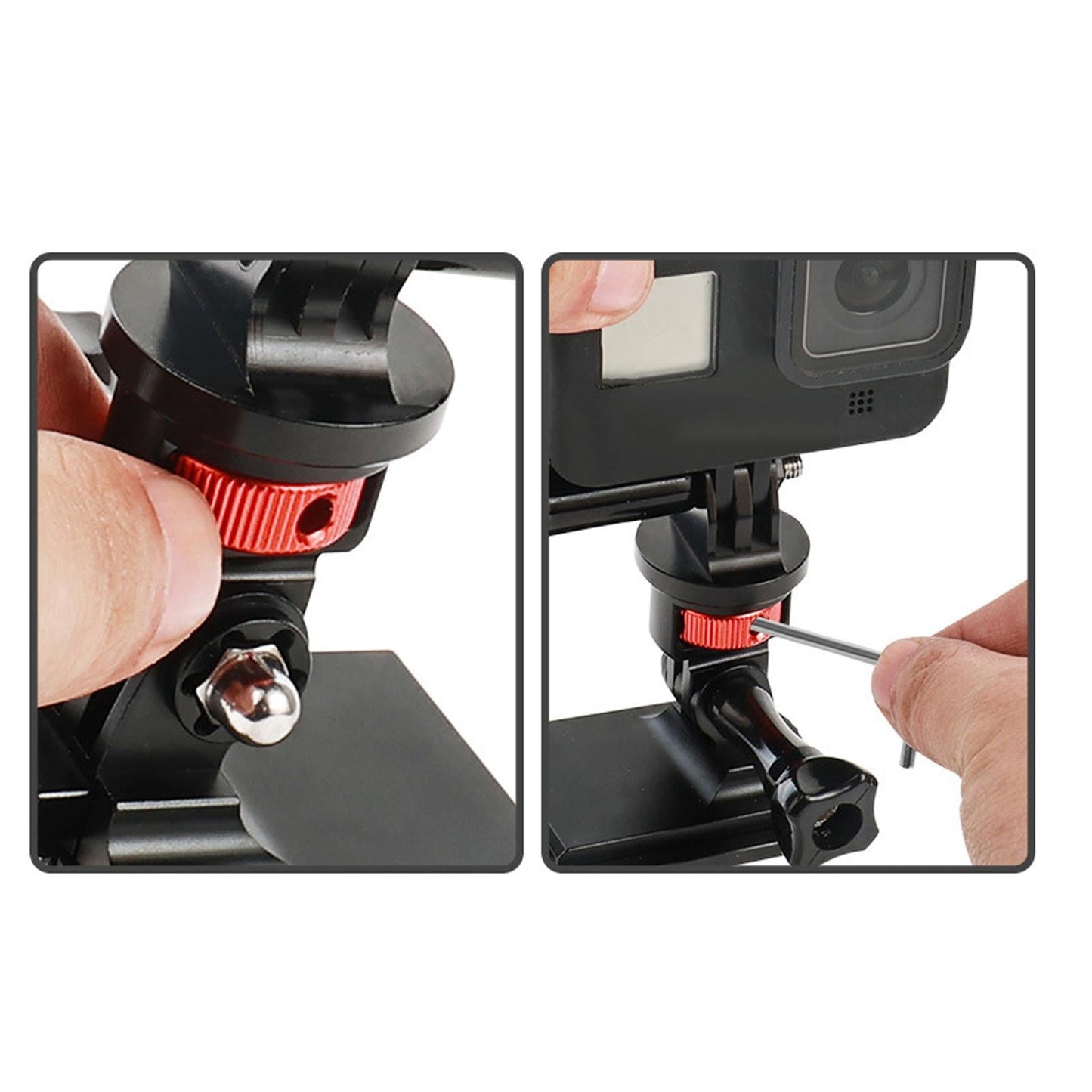 Camera Mount Adapter Lightweight Conversion Tripod Adapter for Action Camera Black Red